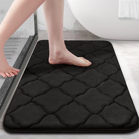 NEW! Minimalist Memory Foam Bath Mat Rug 24x16, Ultra Soft Non Slip - Picture 1 of 8